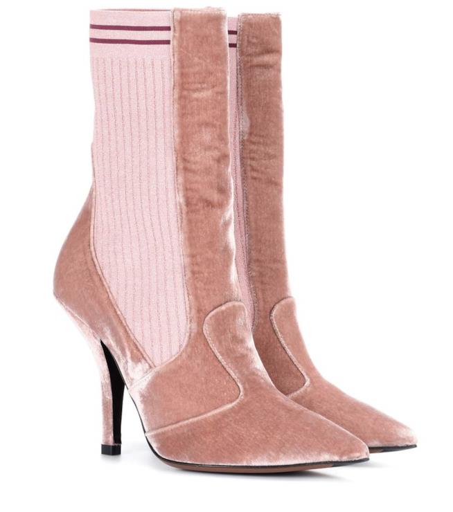 Velvet Ankel Boots Fendi Stivali in pelle della collezione Fendi