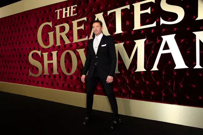 Hugh Jackman all'anteprima del suo film The Greatest Showman Hugh Jackman è P.T. Barnum nel film musicale The Greatest Showman