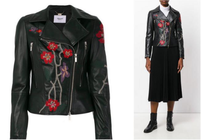 Giacche estate primavera 2018: Giacca pelle Blugirl Collage tra giacca in pelle e modella con giacca in pelle