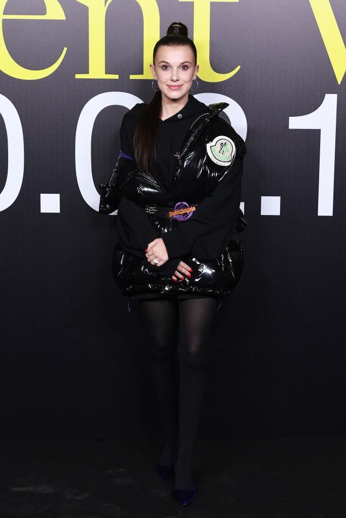 Millie Bobbie Brown da Moncler Alla sfilata Moncler anche Millie Bobby Brown