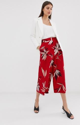 Pantaloni con fondo ampio a fiori astratti