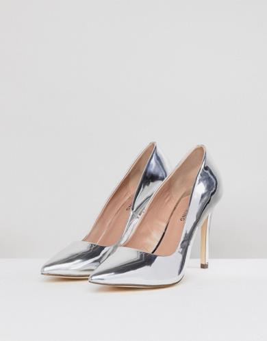 Décolleté argento metallico