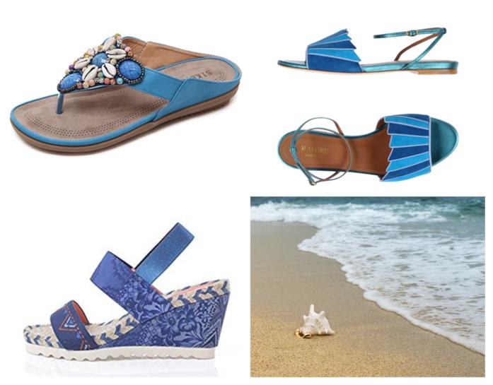 Scarpe con le conchiglie e le onde del mare di tendenza per l'estate 2018 Sandali ispirati al mare di moda per l'estate 2018
