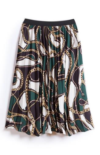 Gonna midi con stampa foulard