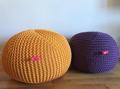 Pouf giardino all'uncinetto
