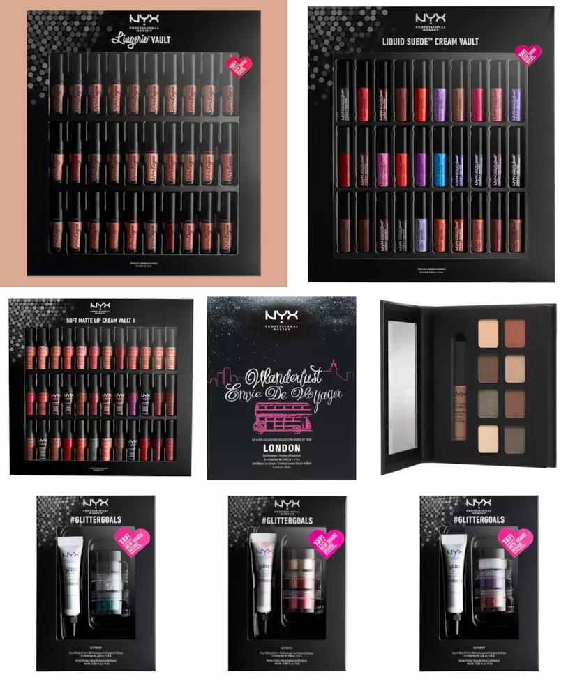Confezioni natalizie di NYX prodotti di make up in confezione natalizia di NYX