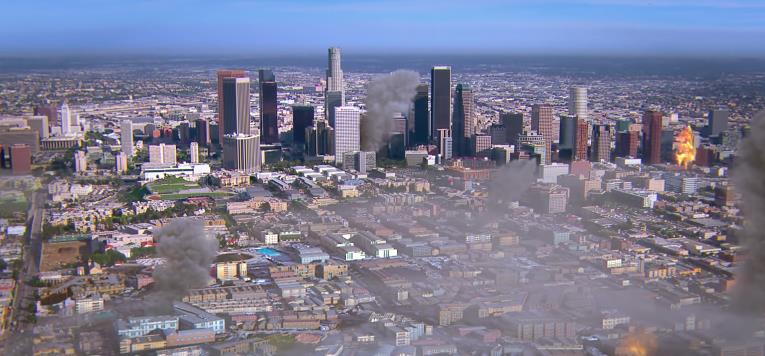 911: un'immagine di una Los Angeles nel pieno dell'emergenza 911: un'immagine dal primo episodio della seconda stagione