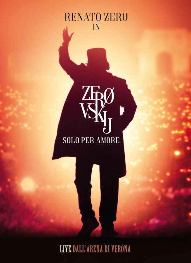 Zerovskij Solo per me amore è il nuovo album di Renato Zero La copertina di Zerovskij Solo per me amore, con la sagoma in nero di Renato Zero e uno sfondo rosso