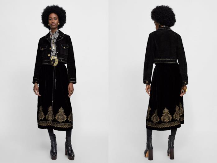 Gonna effetto velluto di tendenza Gonna effetto velluto moda autunno 2018
