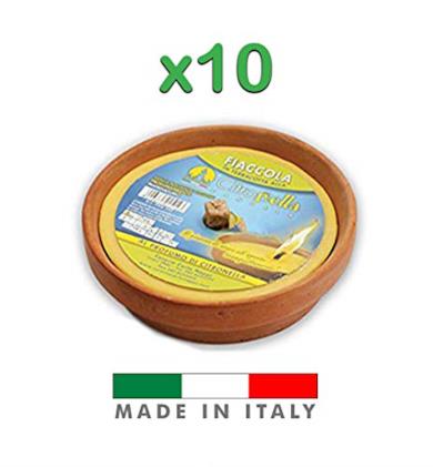 Candela citronella con piattino di terracotta, set da 10 Pezzi