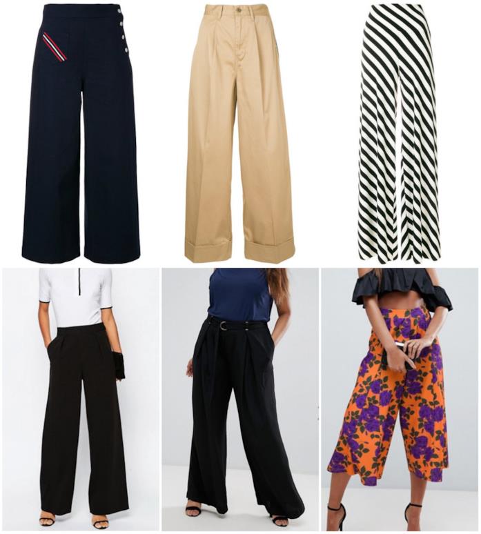 Pantaloni palazzo Collage di pantaloni palazzo