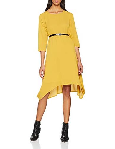 Vestito midi giallo senape