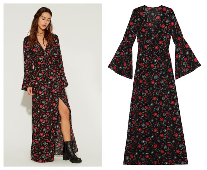 Maxi abito con la stampa floreale della linea Tezenis Loves Festivals Maxi e con la stampa floreale, il vestito di tendenza per l'estate 2018