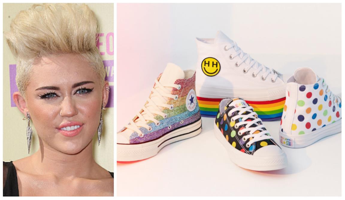 Collage tra Miley Cyrus e le Converse