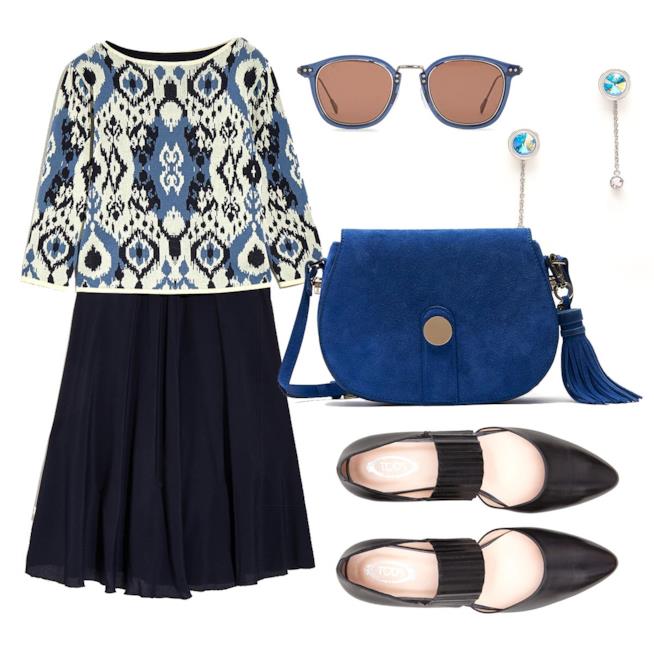 Outfit Abito fantasia Blu Outfit Abito fantasia Blu