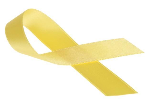 Il simbolo della marcia per l'endometriosi Un fiocco giallo per l'endometriosi