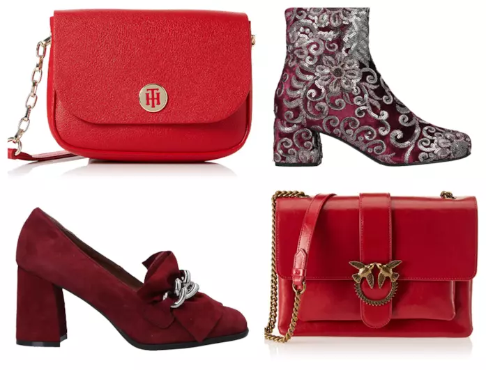 Borse e scarpe rosse di moda per l'autunno inverno 2018-19 Scarpe e borse di tendenza per l'A/I 2018-19