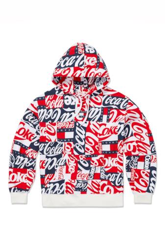 Felpa con cappuccio e logo Coca-Cola