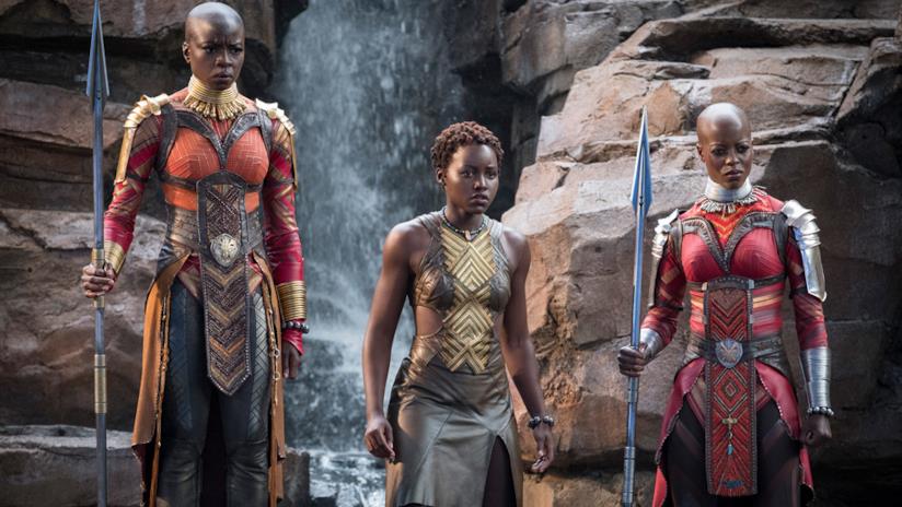 Lupita Nyong'O e le altre attrici di Black Panther Danai Gurira e Lupita Nyong'O in Black Panther