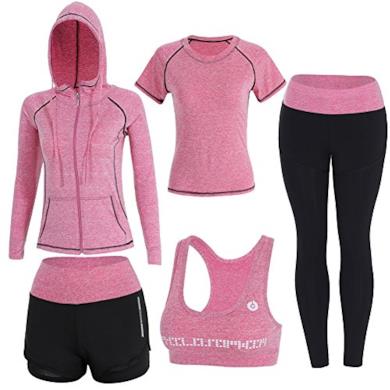 5 Pezzi Yoga Fitness Palestra Running Jogging Completi Sportivi