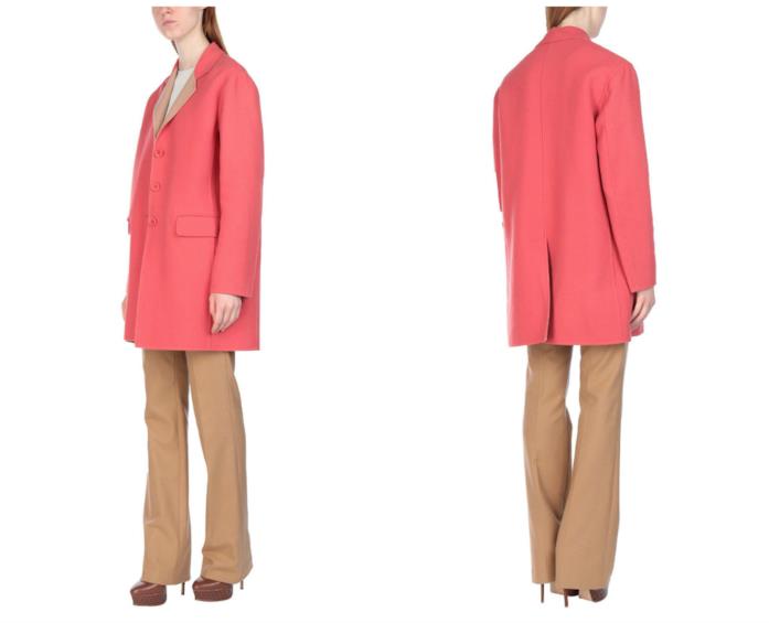 Cappotto colore corallo monopetto Cappotto corallo per l'inverno 2019