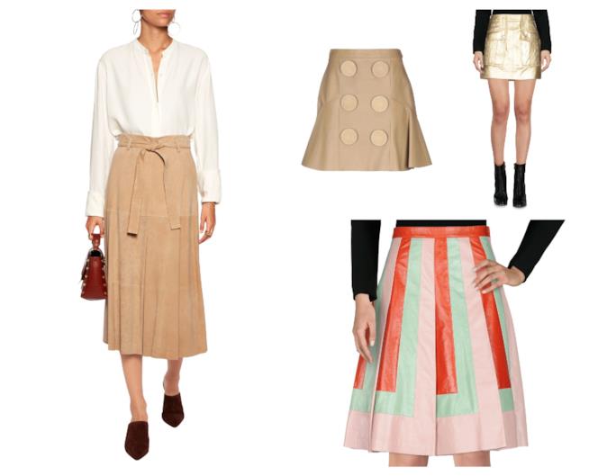 Gonne mini e midi in pelle di moda per l'autunno 2018 In pelle, le gonne di tendenza per l'A/I 2018-2019