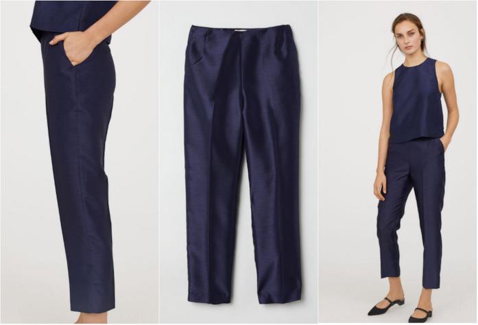 Pantaloni lucidi Pantaloni lucidi in tre punti di vista H&M