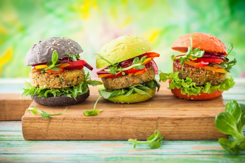 Burger Tre panini multicolori