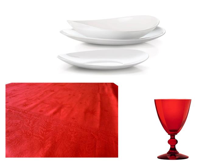 Una tavola rossa: per un natale caloroso e classico Tovaglia rossa, piatti bianchi, calici rossi