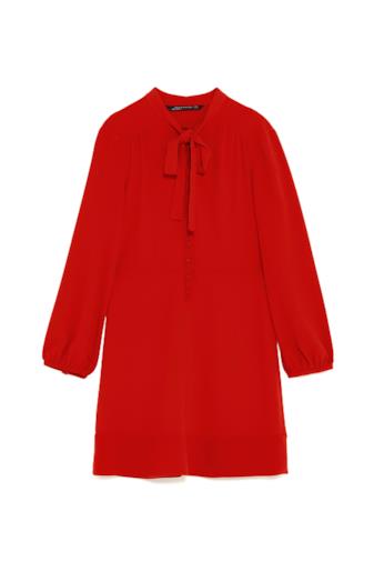 Vestito mini con fiocco rosso