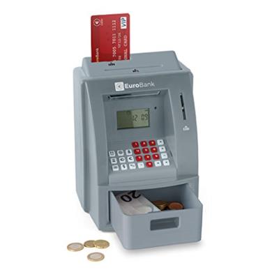 Salvadanaio bancomat elettronico con contamonete automatico