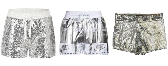 Shorts sportivi effetto silver argento moda P/E 2018 In argento e dal'effetto silver, gli shorts estate 2018