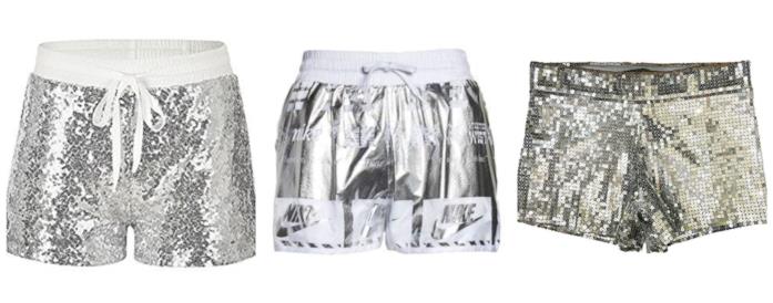 Shorts sportivi effetto silver argento moda P/E 2018 In argento e dal'effetto silver, gli shorts estate 2018