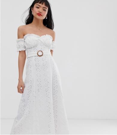 Maxi dress in pizzo sangallo