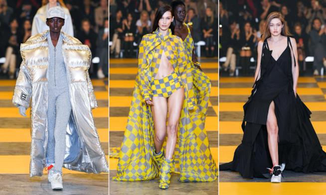 La sfilata di Off-white a Parigi Tre look della sfilata off-white