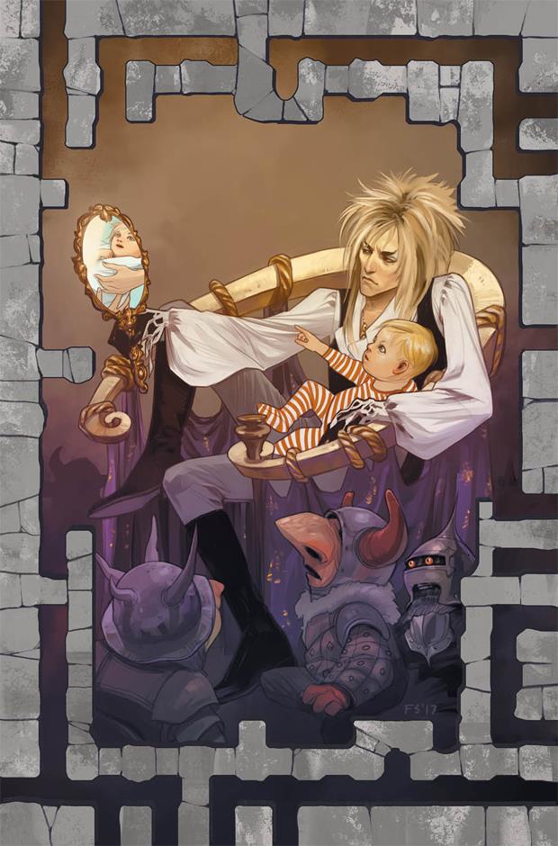 La cover del primo volume del prequel a fumetti di Labyrinth La copertina della prima uscita del prequel a fumetti di Labyrinth con Jareth