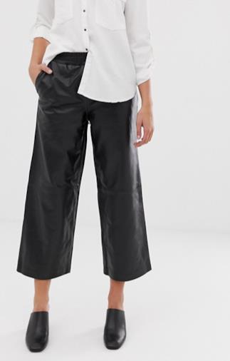 Gonna pantalone in pelle