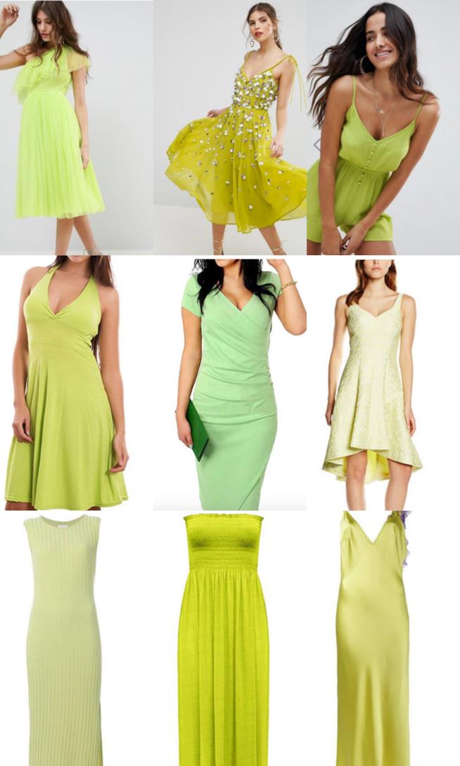 Abiti lime Collage di vestiti color lime
