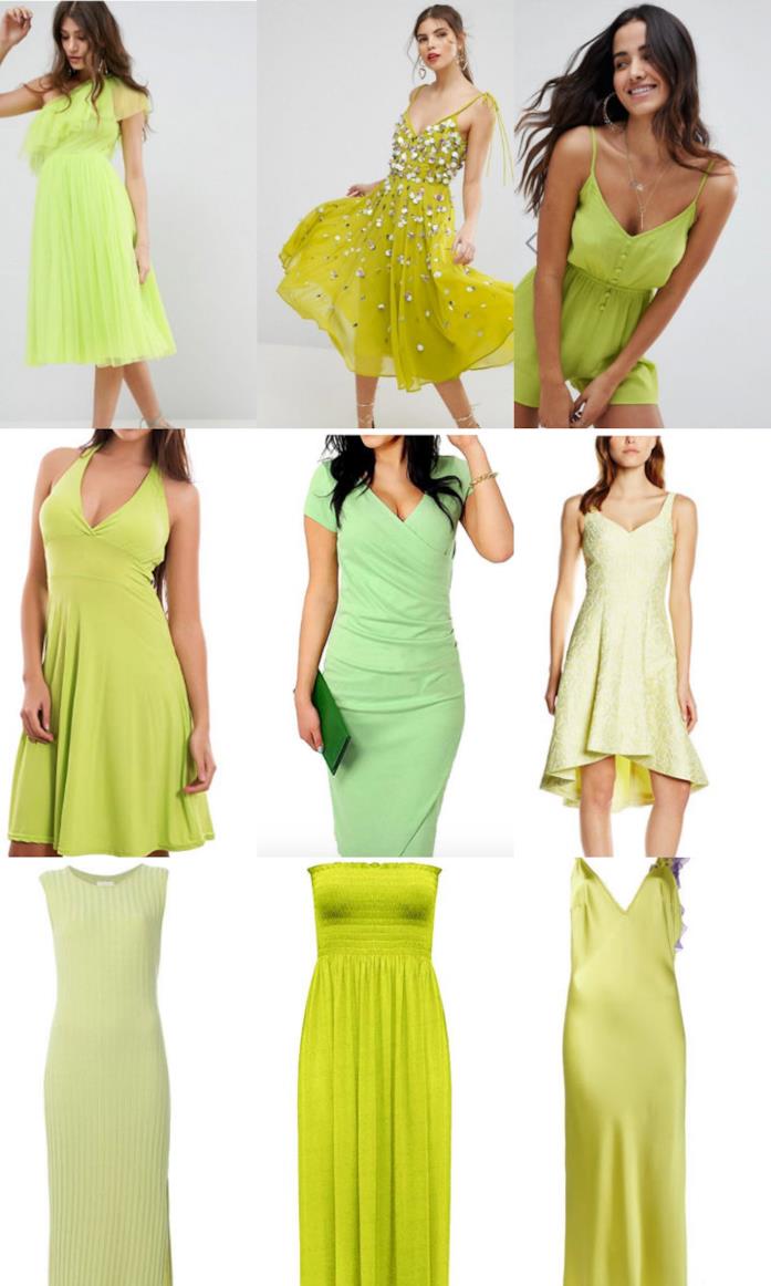 Abiti lime Collage di vestiti color lime