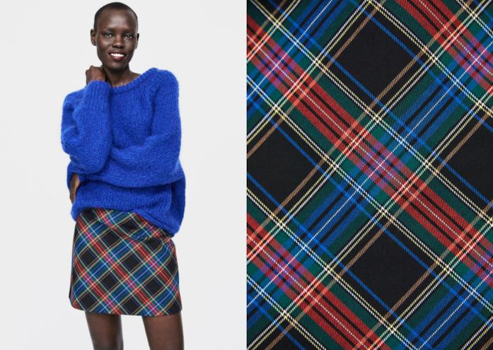 Minigonna a quadri di moda per l'inverno 2018 A quadri, la minigonna di tendenza per l'inverno 2018