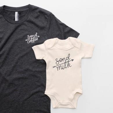 T-shirt mini me Send Coffee - Milk