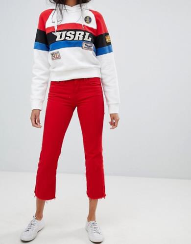 Jeans rossi tagliati