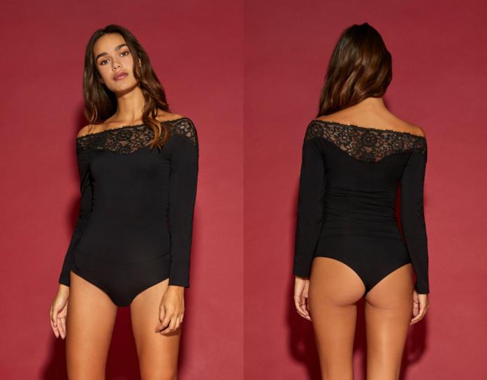 Body in pizzo scollatura off-the-shoulder Body in pizzo di moda per l'autunno 2018