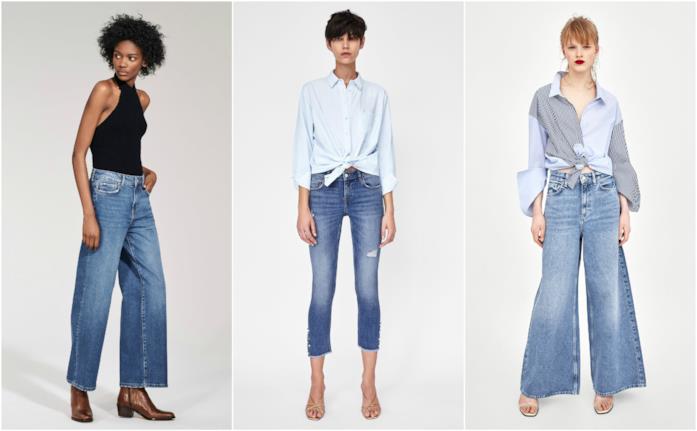 I jeans low cost per la Primavera Estate 2018 di Zara Dagli skinny alla zampa i jeans di Zara