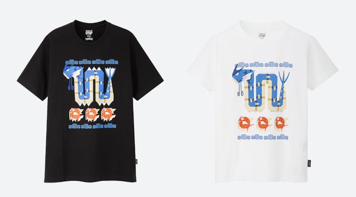 Ocean King T-shirt Uniqlo x Pokemon T-shirt a tema pokemon bianca o nera