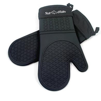 Guanti da forno in silicone nero