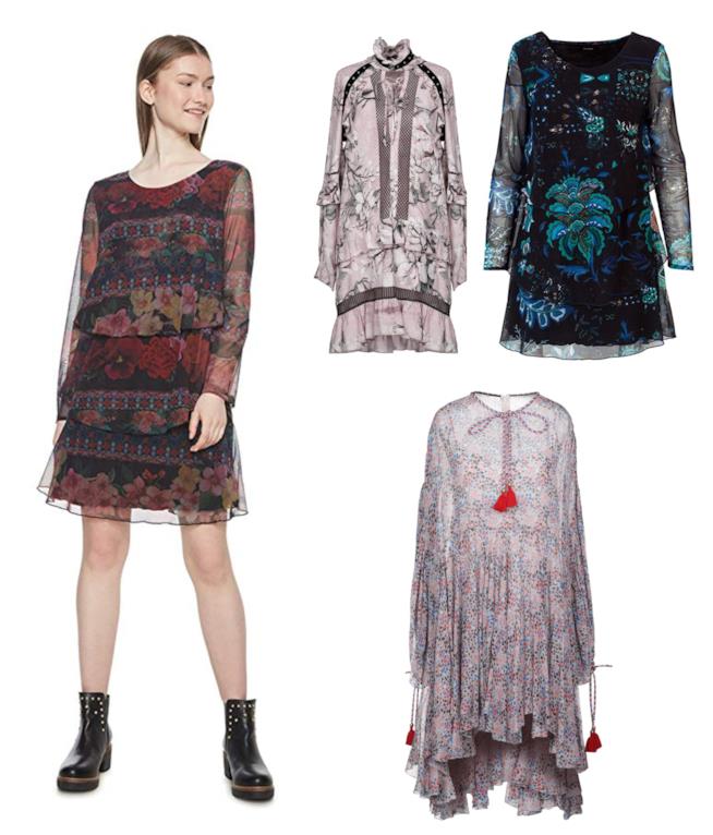 Vestiti a fiori di moda per l'autunno 2018 Abiti a fiori di tendenza per l'autunno 2018
