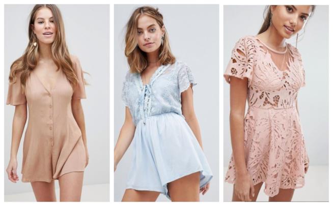 Tute jumpsuit corte gonna pantalone colori pastello per l'estate 2018 Nei colori pastello, le tute jumpsuit corte di tendenza P/E 2018