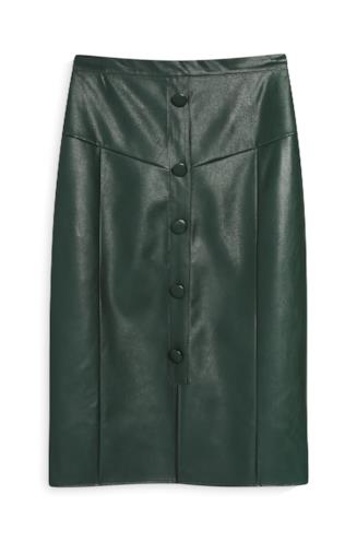 Gonna midi in similpelle verde