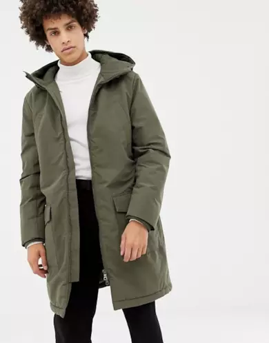 Parka lungo verde imbottito